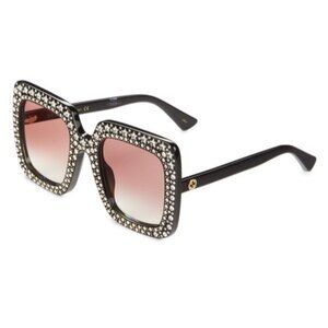GUCCI GG0148S 005 53MM Embellished Crystal Square Sunglasses
